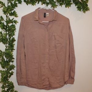 Pink H and M Button Up Blouse